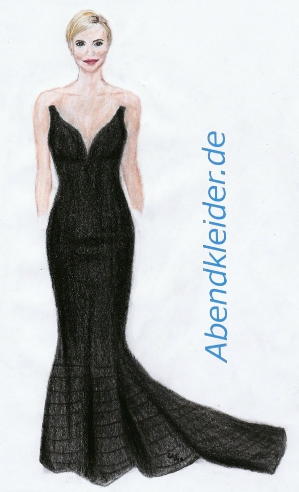 Charlize Theron in einem schwarzen Abendkleid von Dior Oscars 2014