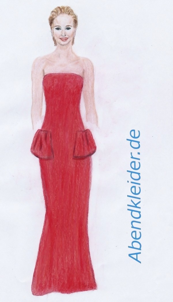 Jennifer Lawrence in einem roten Abendkleid von Dior Oscars 2014