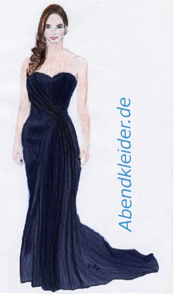 Sandra Bullock in einem tiefblauen Abendkleid von Alexander McQueen Oscars 2014